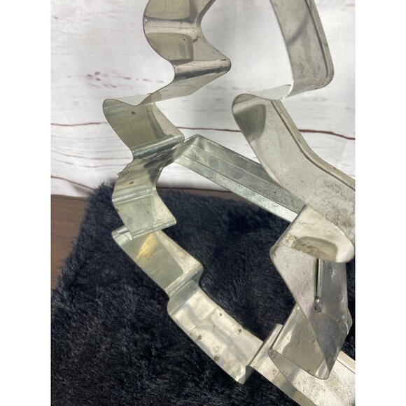 Vintage Primitive CHRISTMAS TREE Giant 11" Jumbo COOKIE CUTTER Tin Patina Decor - Picture 7 of 7